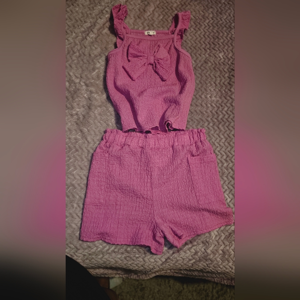 Pink Textured Two-Piece Set